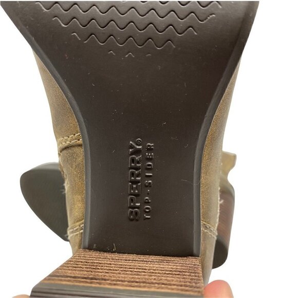 Sperry Top-Sider Womens Dasher Grace Ankle Booties Brown Leather Side Zipper 6 M - Picture 8 of 9